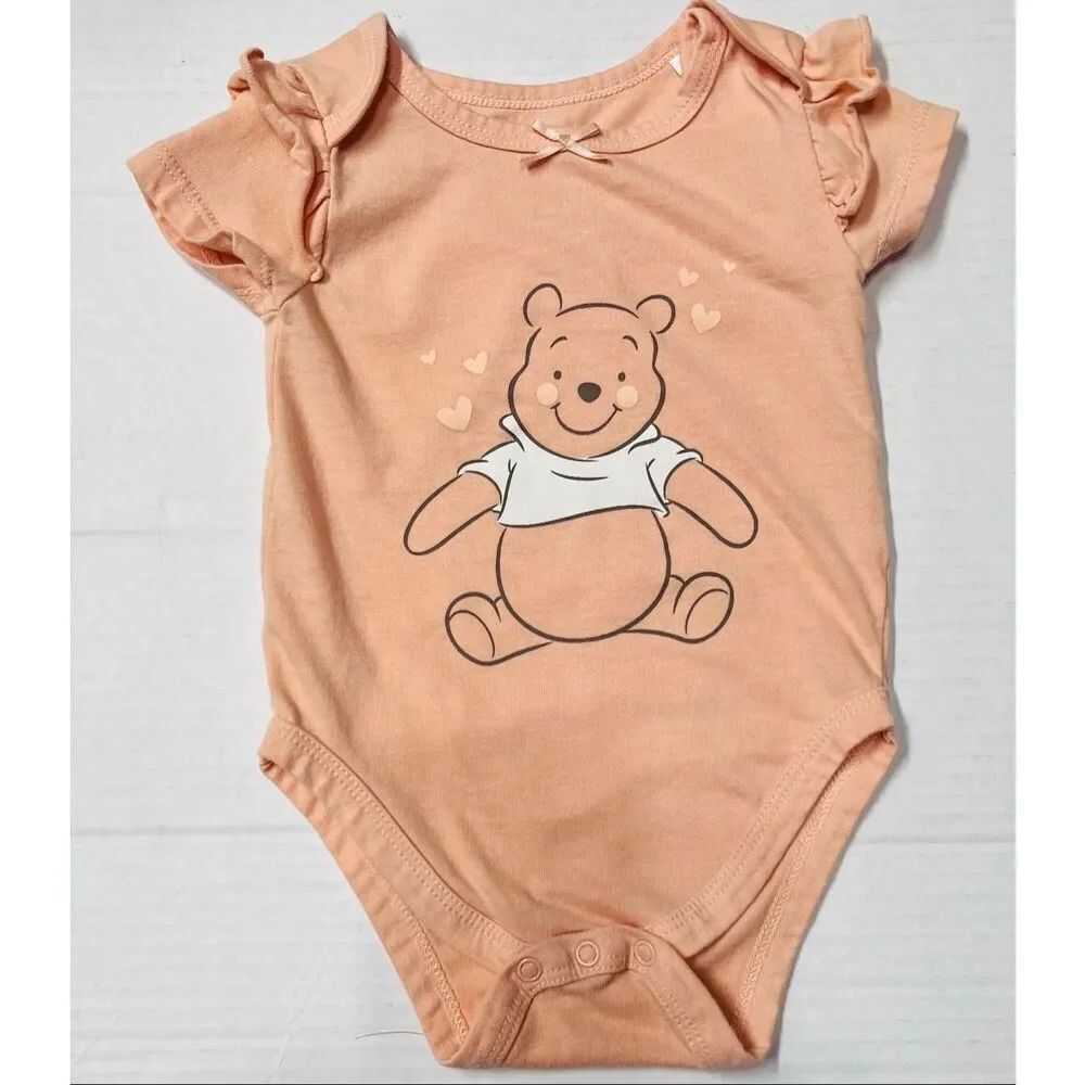Disney Baby Winnie The Pooh With Hearts Bodysuit Size 9 Months